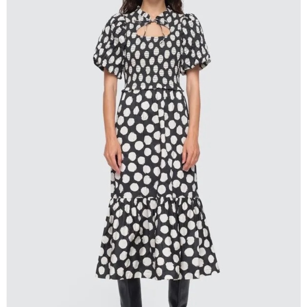 Sea New York Black and White Polka Dot Dress